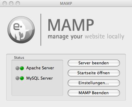 MAMP, kostenloser lokaler Webserver für den Mac