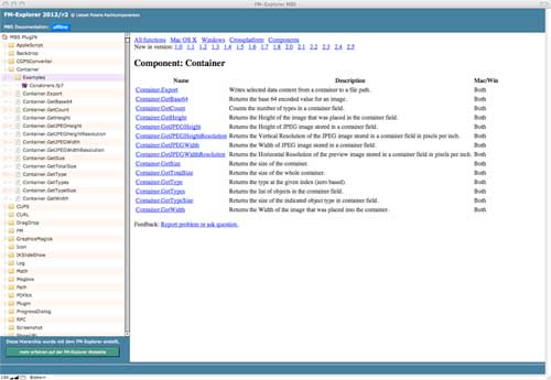 ScreenShot FM-Explorer  / enthalten im Release 2.6 vom MBS-PlugIn